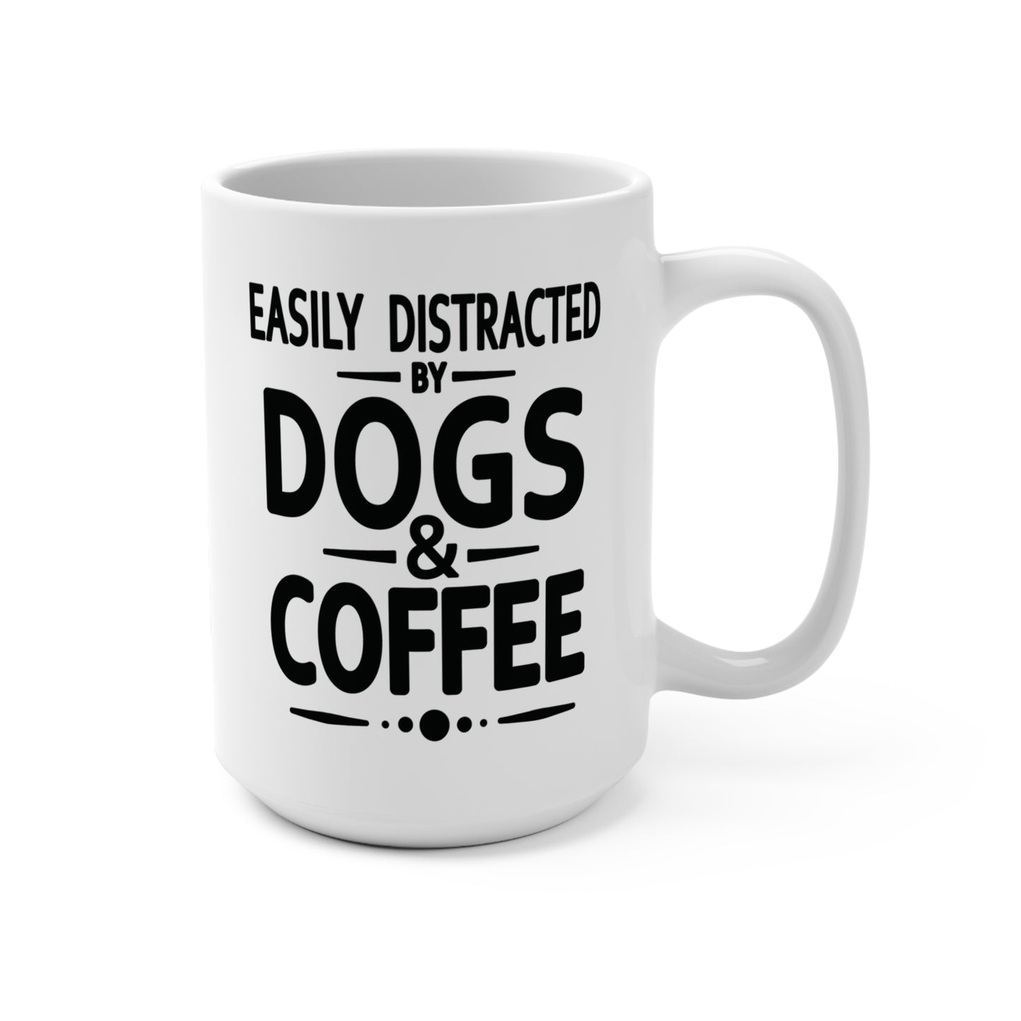 Easily Distracted by Dogs & Coffee - Golden Retriever - 15oz Mug – Right Hand