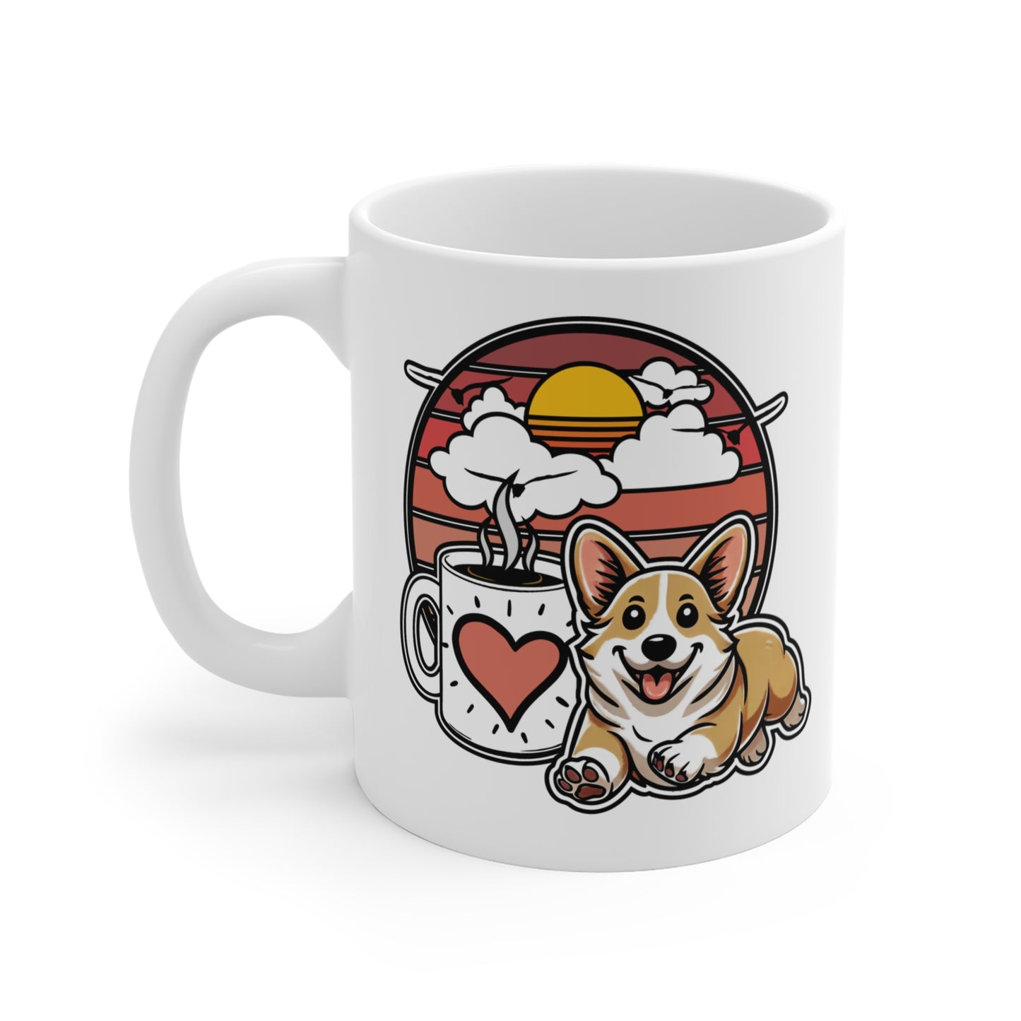 Easily Distracted by Dogs & Coffee - Corgi - 11oz Mug – Right Hand