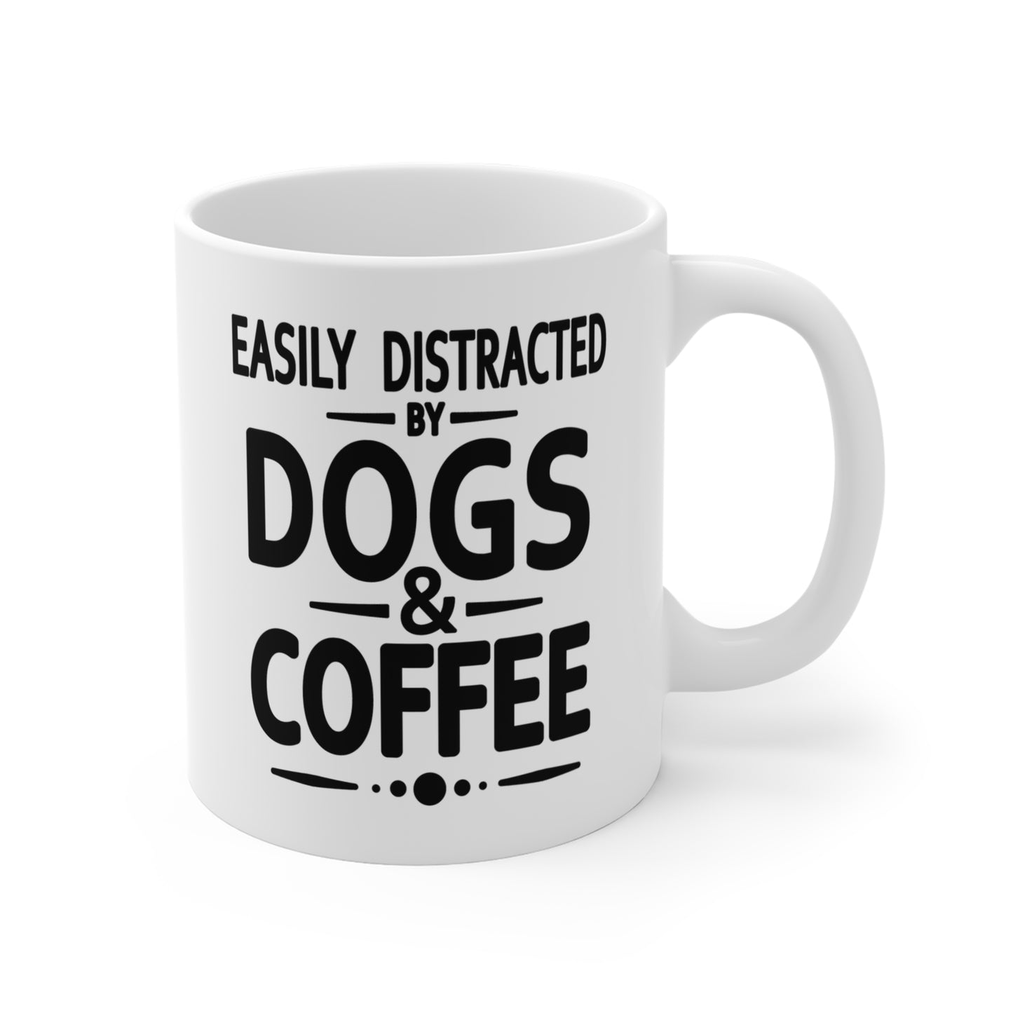 Easily Distracted by Dogs & Coffee - Golden Retriever - 11oz Mug – Right Hand