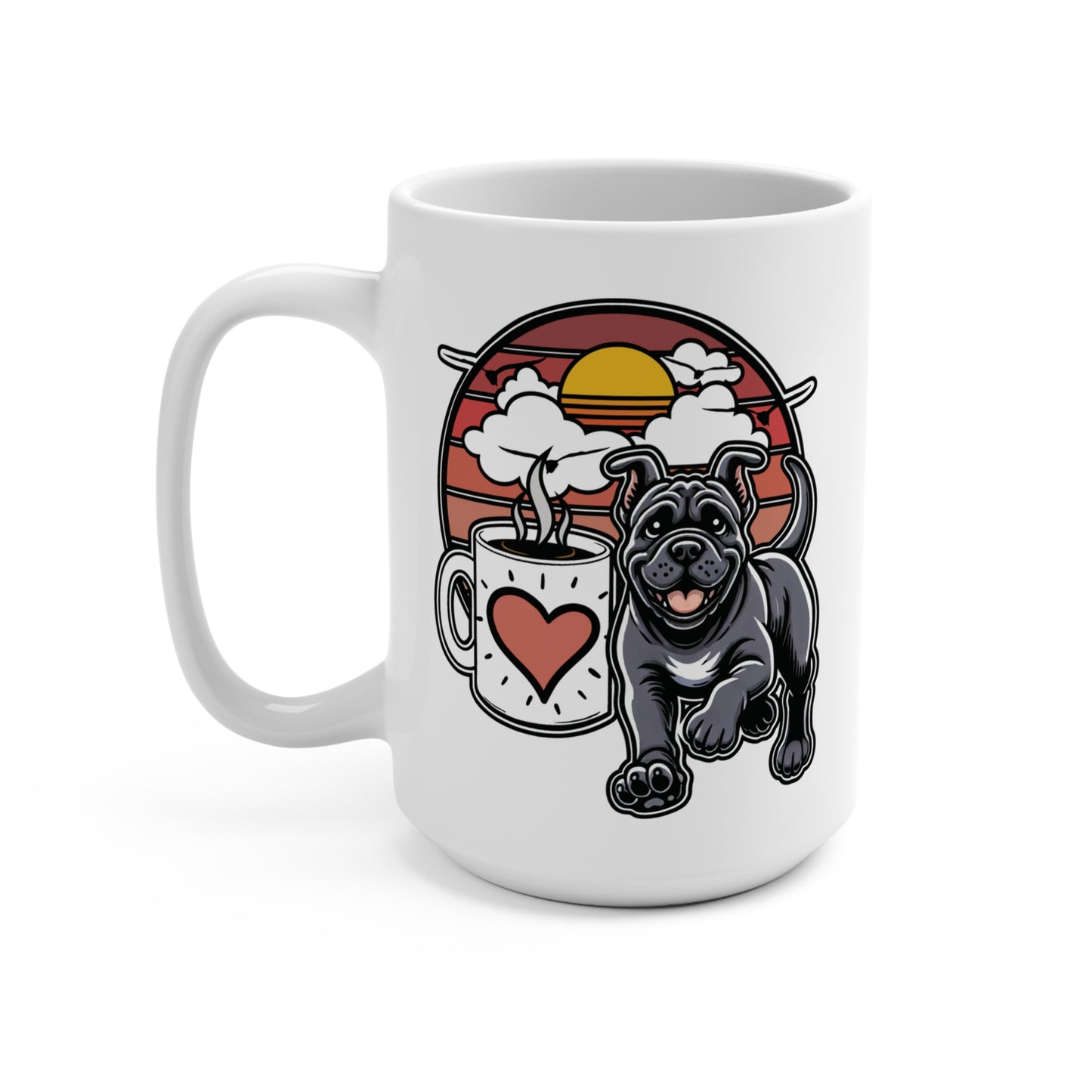 Easily Distracted by Dogs & Coffee - Kane Corso - 15oz Mug – Right Hand