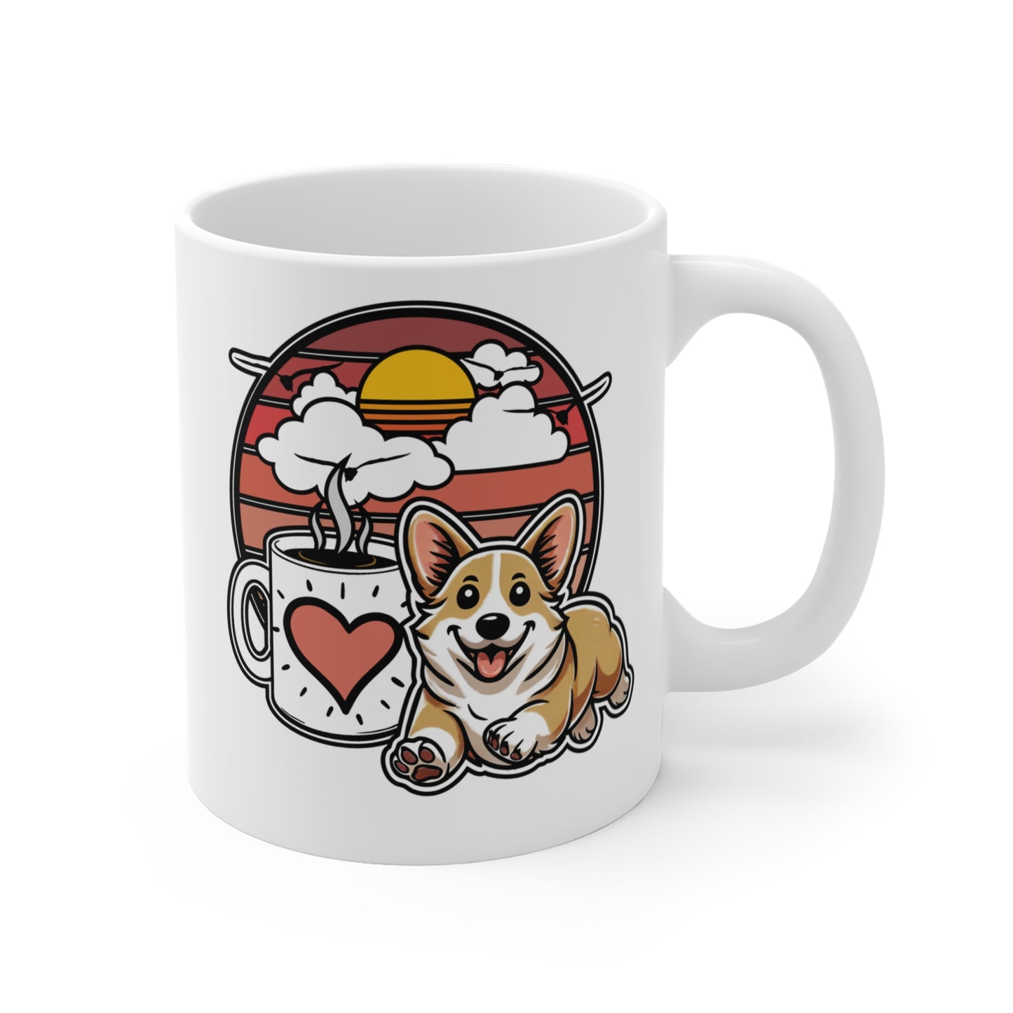 Easily Distracted by Dogs & Coffee - Corgi - 11oz Mug – Left Hand