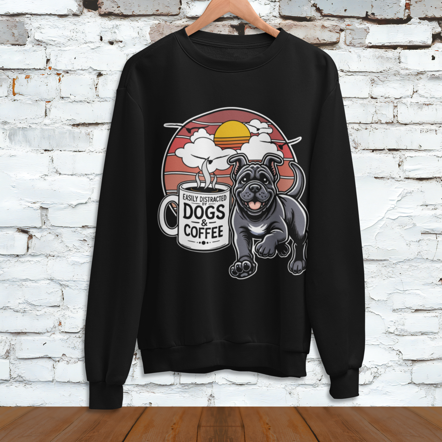 Easily Distracted by Dogs & Coffee - Kane Corso - Gildan 18000 Unisex Sweatshirt