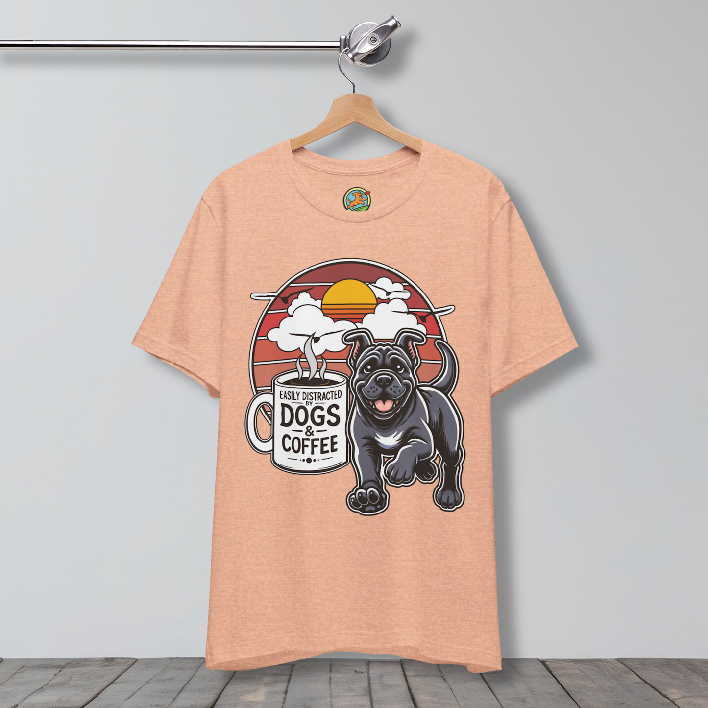 Easily Distracted by Dogs & Coffee – Kane Corso - Bella&Canvas 3001 T-Shirt