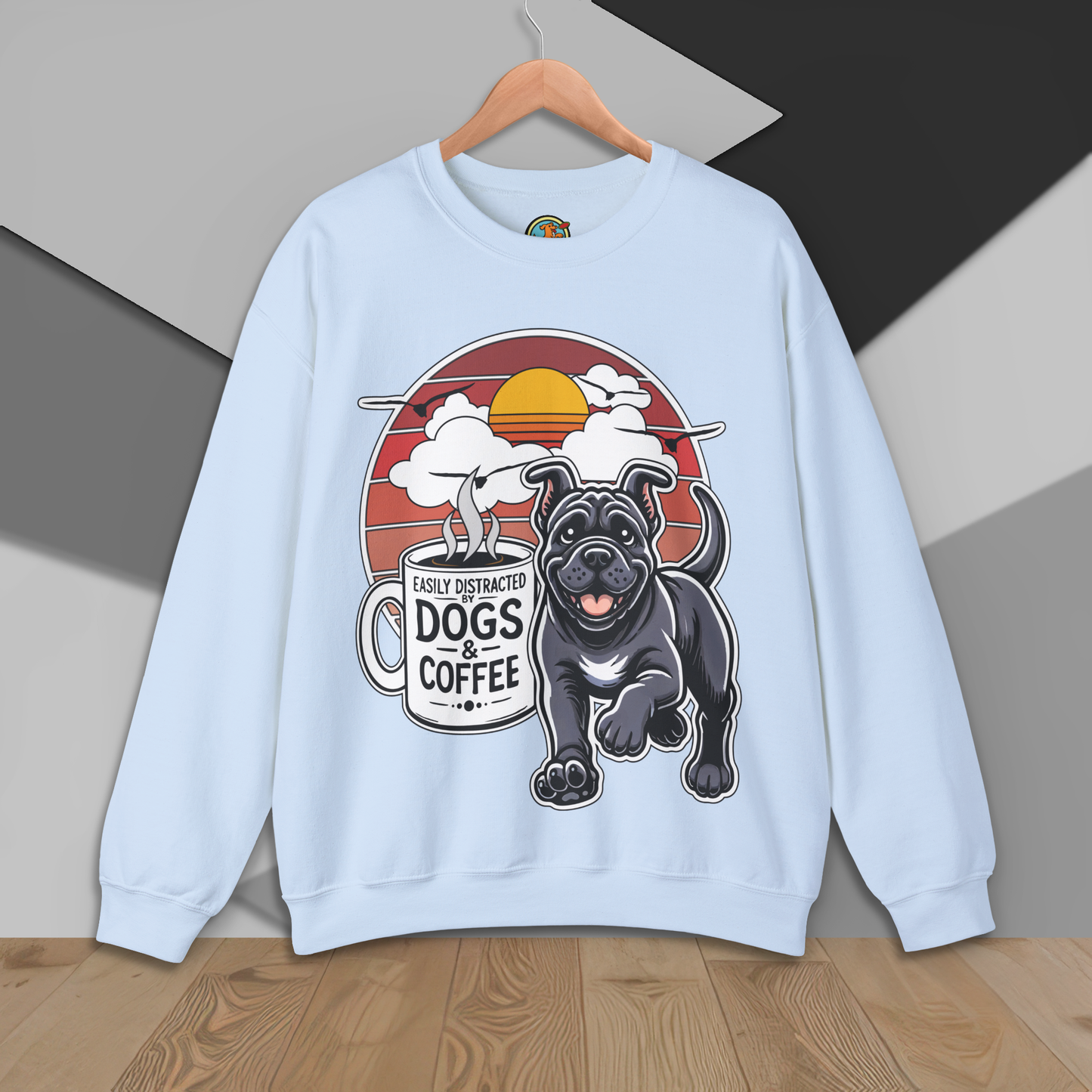 Easily Distracted by Dogs & Coffee - Kane Corso - Gildan 18000 Unisex Sweatshirt