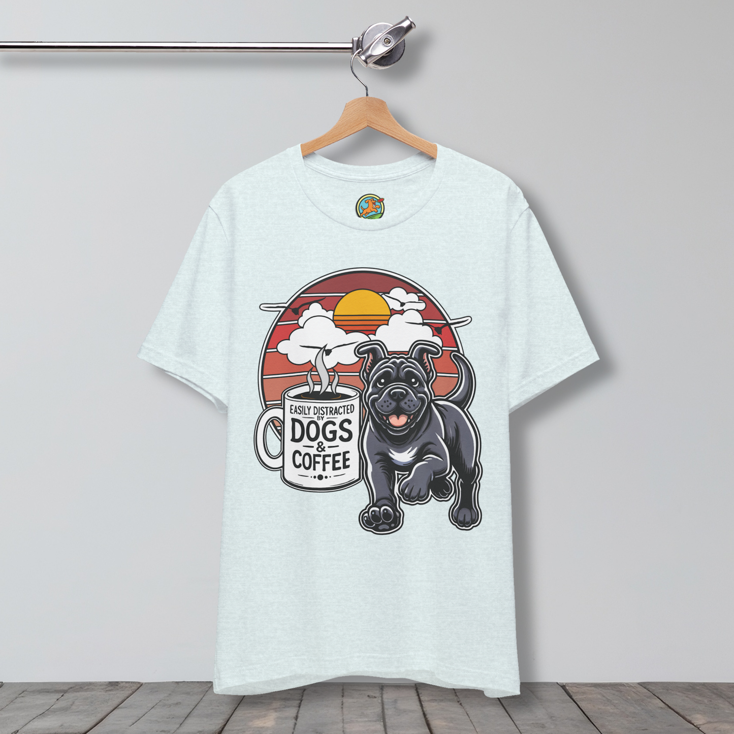 Easily Distracted by Dogs & Coffee – Kane Corso - Bella&Canvas 3001 T-Shirt