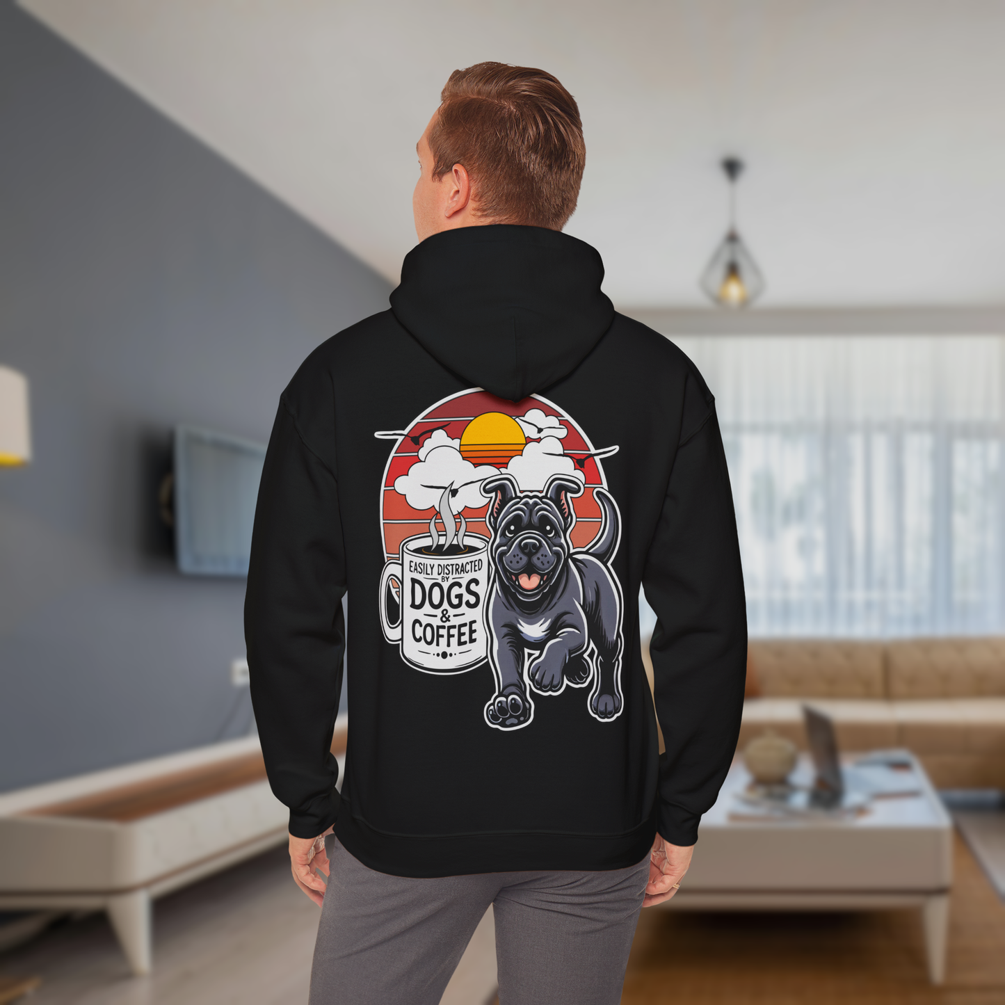 Easily Distracted by Dogs & Coffee - Kane Corso - Gildan 18500 Unisex Hoodie