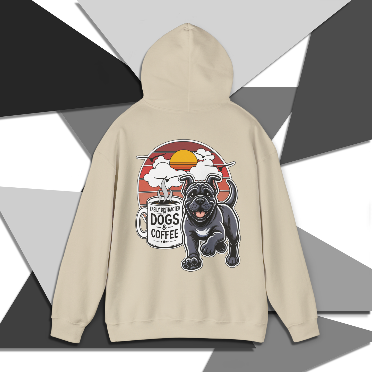 Easily Distracted by Dogs & Coffee - Kane Corso - Gildan 18500 Unisex Hoodie
