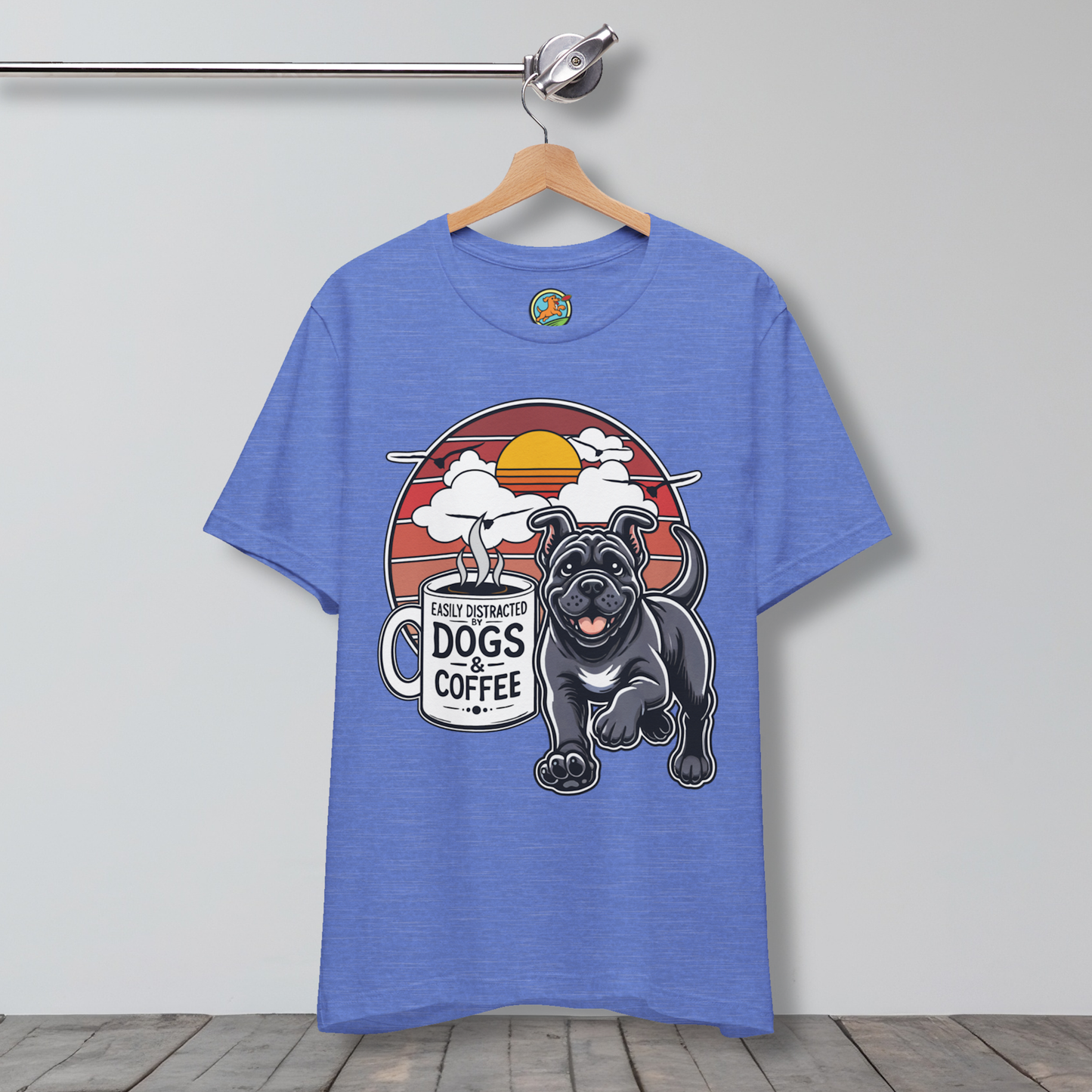 Easily Distracted by Dogs & Coffee – Kane Corso - Bella&Canvas 3001 T-Shirt