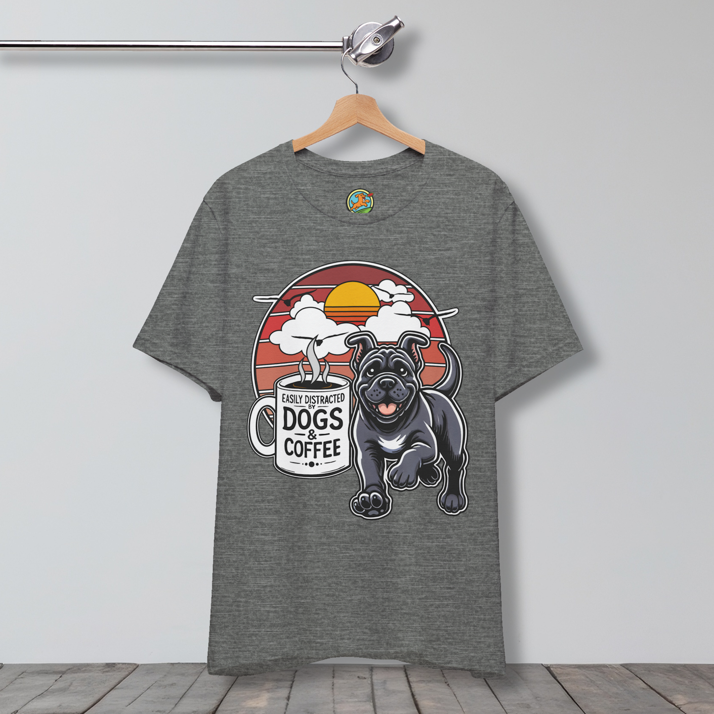 Easily Distracted by Dogs & Coffee – Kane Corso - Bella&Canvas 3001 T-Shirt