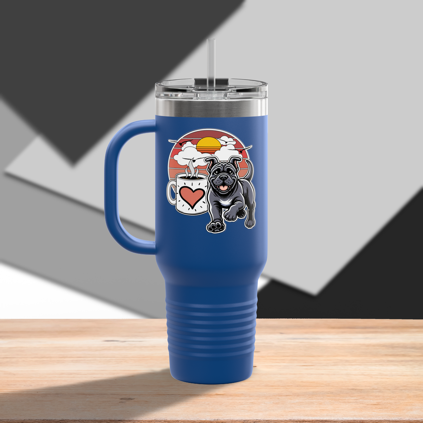 Easily Distracted by Dogs & Coffee - Kane Corso - 40oz Insulated Travel Mug - Right Hand