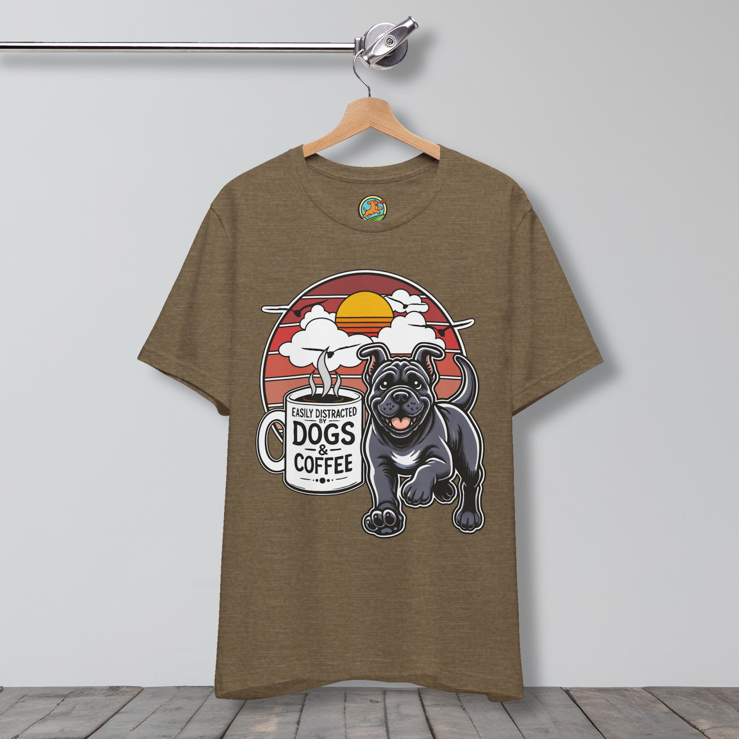 Easily Distracted by Dogs & Coffee – Kane Corso - Bella&Canvas 3001 T-Shirt