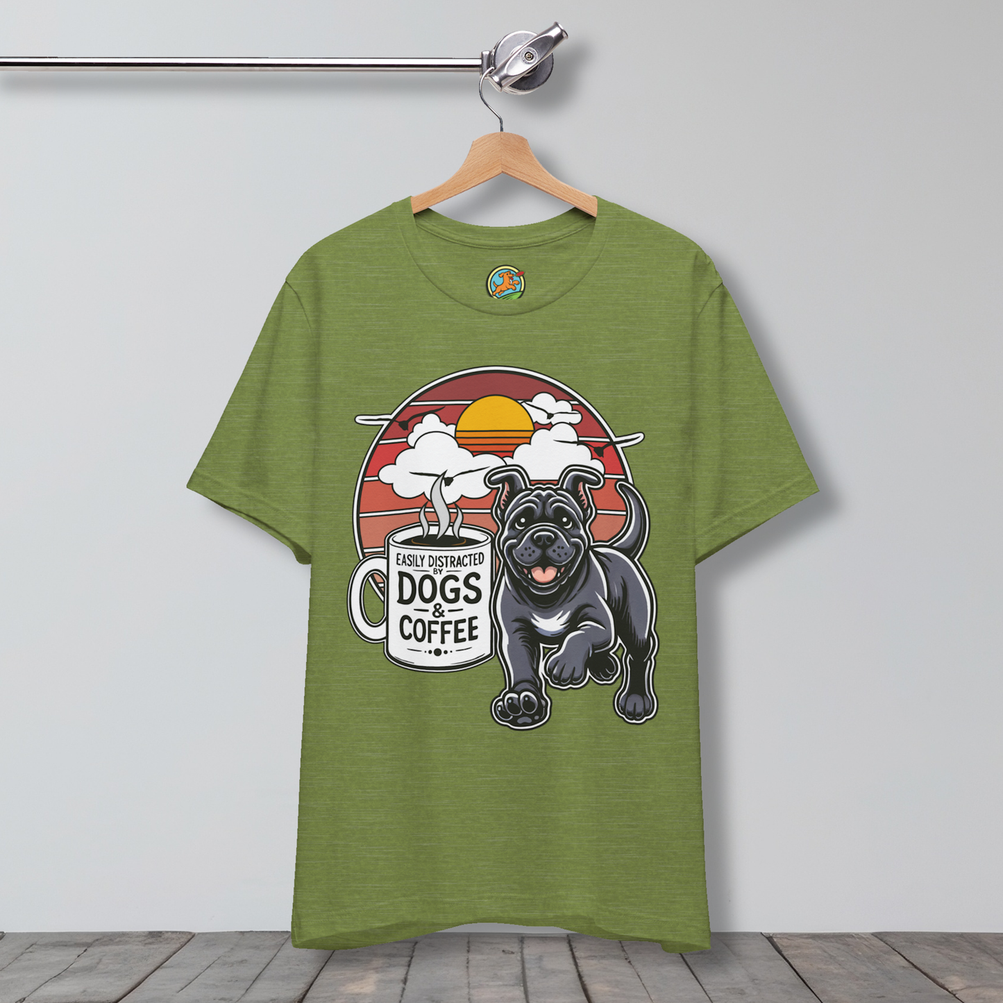 Easily Distracted by Dogs & Coffee – Kane Corso - Bella&Canvas 3001 T-Shirt