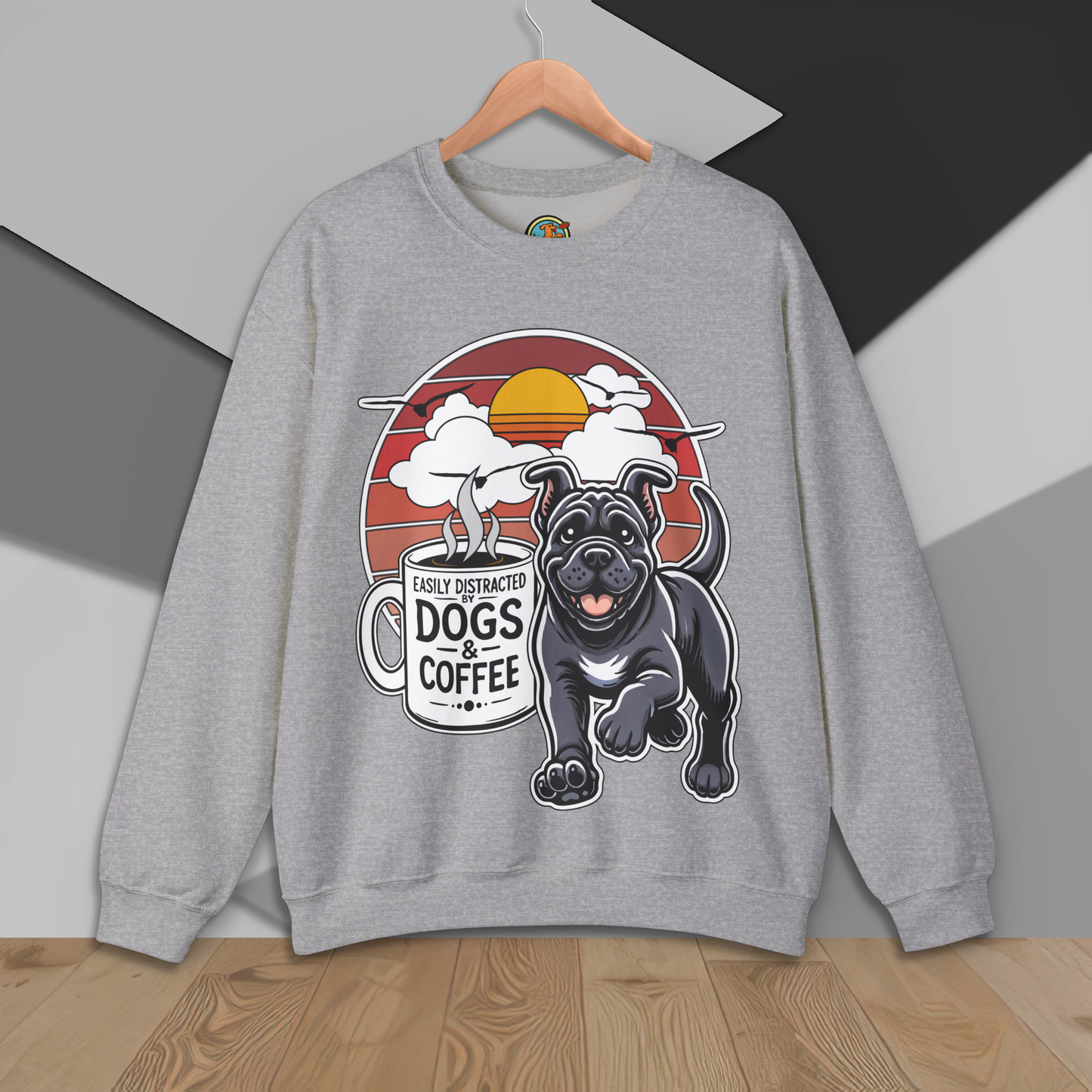Easily Distracted by Dogs & Coffee - Kane Corso - Gildan 18000 Unisex Sweatshirt