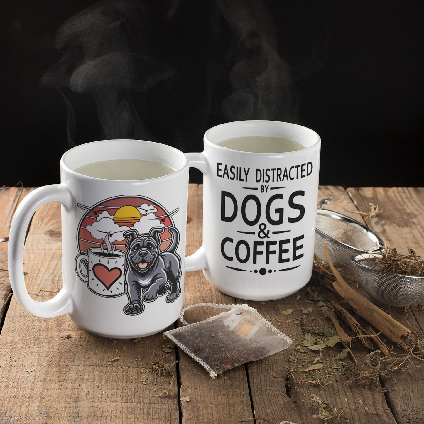 Easily Distracted by Dogs & Coffee - Kane Corso - 15oz Mug – Right Hand