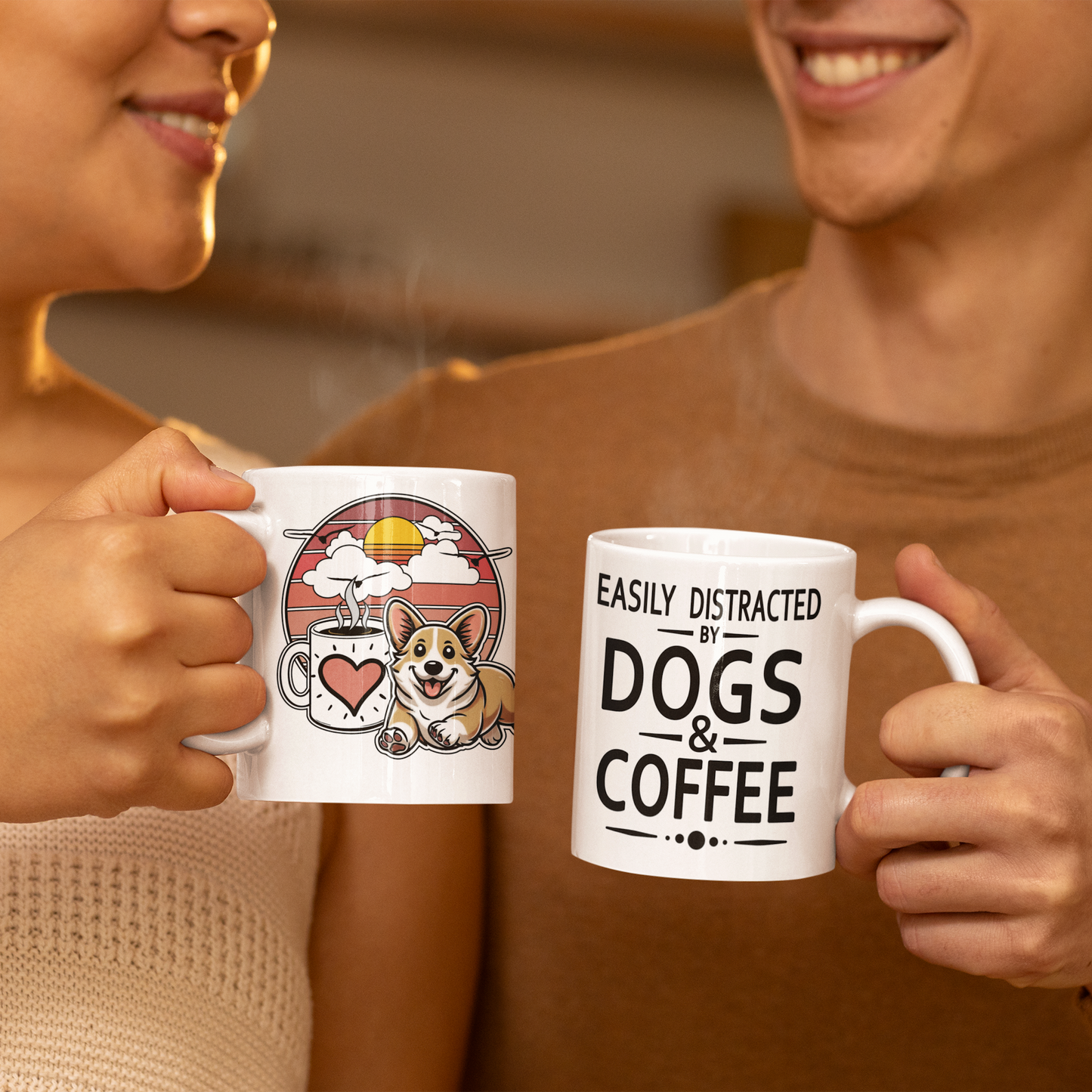 Easily Distracted by Dogs & Coffee - Corgi - 11oz Mug – Right Hand
