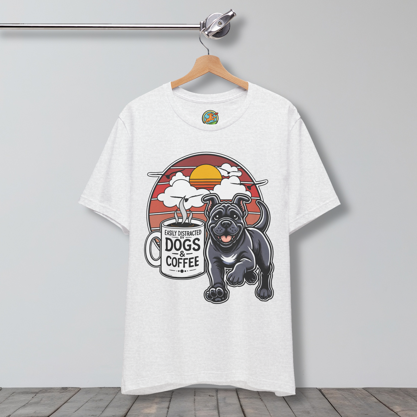 Easily Distracted by Dogs & Coffee – Kane Corso - Bella&Canvas 3001 T-Shirt