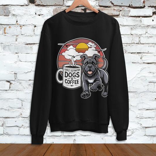 Easily Distracted by Dogs & Coffee - Kane Corso - Gildan 18000 Unisex Sweatshirt