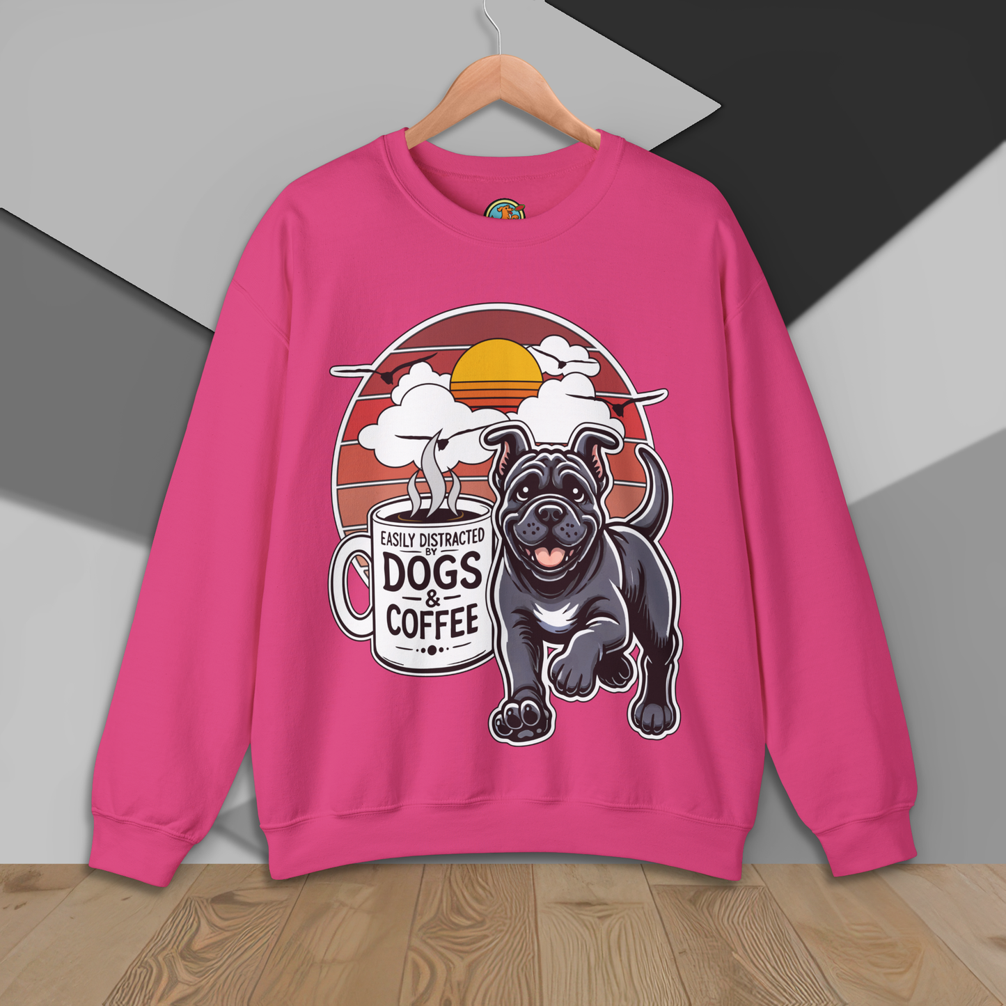 Easily Distracted by Dogs & Coffee - Kane Corso - Gildan 18000 Unisex Sweatshirt