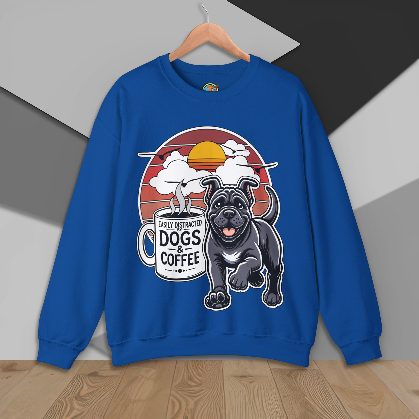 Easily Distracted by Dogs & Coffee - Kane Corso - Gildan 18000 Unisex Sweatshirt