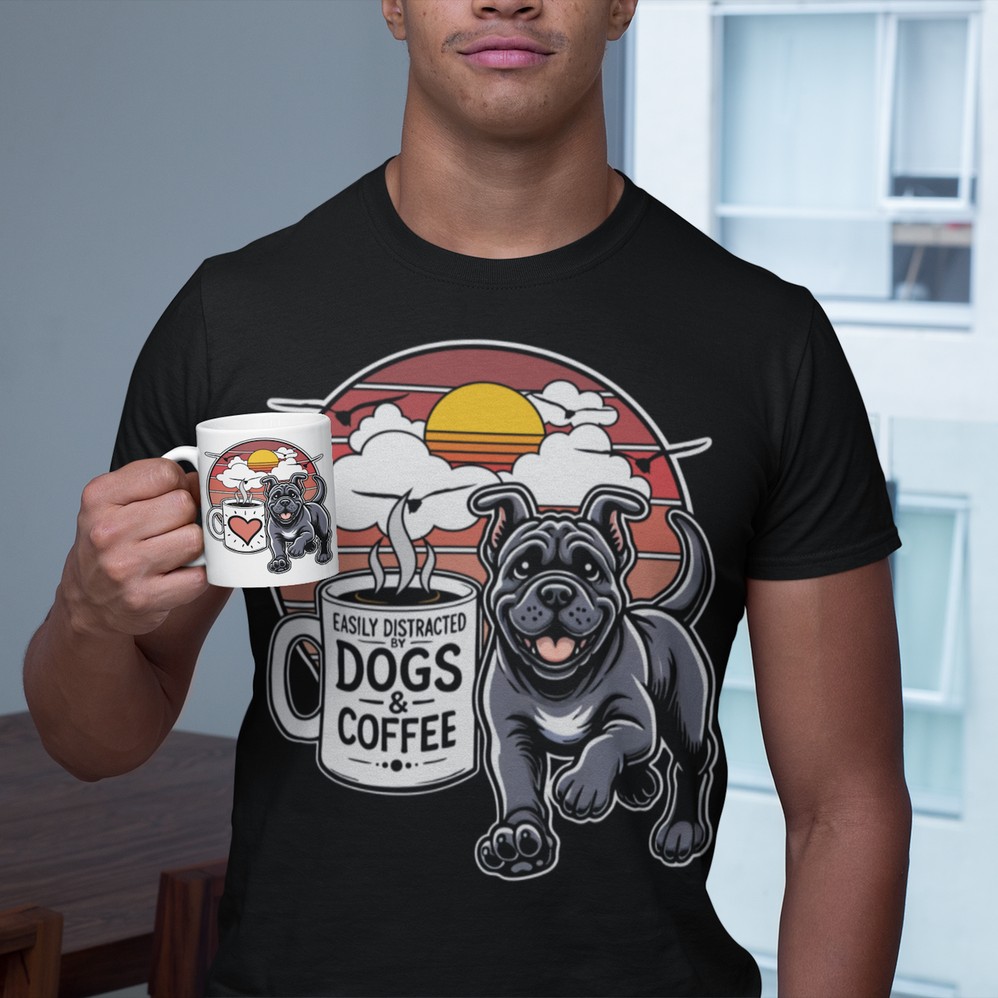 Easily Distracted by Dogs & Coffee - Kane Corso - 11oz Mug – Right Hand