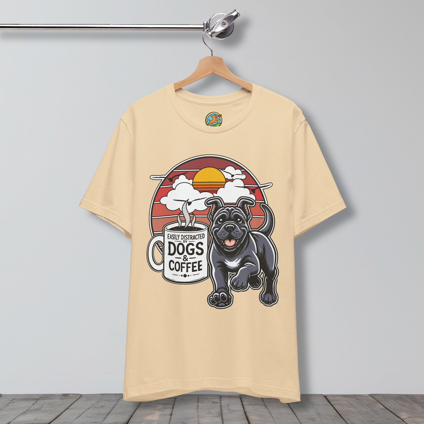 Easily Distracted by Dogs & Coffee – Kane Corso - Bella&Canvas 3001 T-Shirt