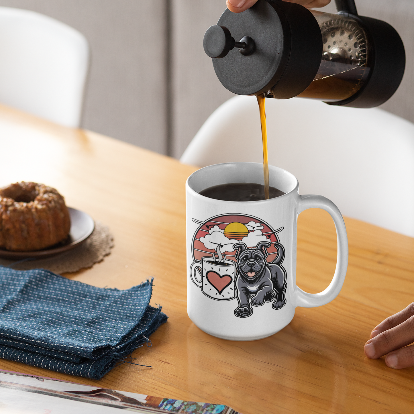 Easily Distracted by Dogs & Coffee - Kane Corso - 15oz Mug – Left Hand