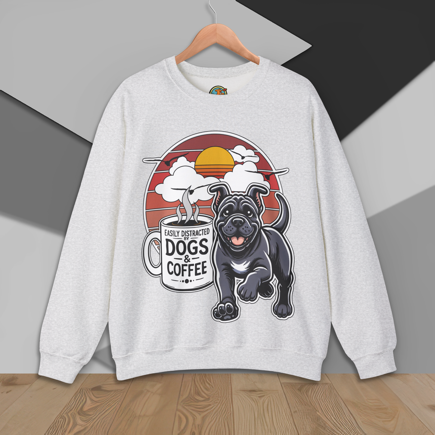 Easily Distracted by Dogs & Coffee - Kane Corso - Gildan 18000 Unisex Sweatshirt