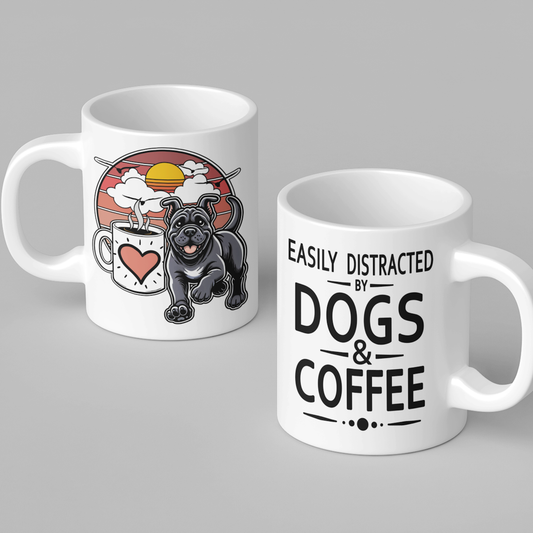 Easily Distracted by Dogs & Coffee - Kane Corso - 11oz Mug – Right Hand