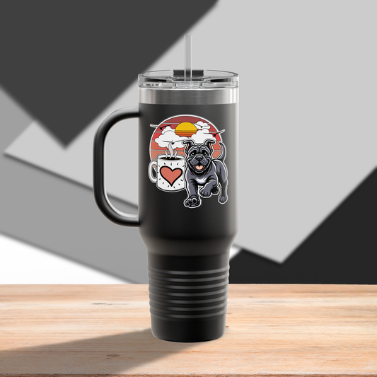 Easily Distracted by Dogs & Coffee - Kane Corso - 40oz Insulated Travel Mug - Right Hand